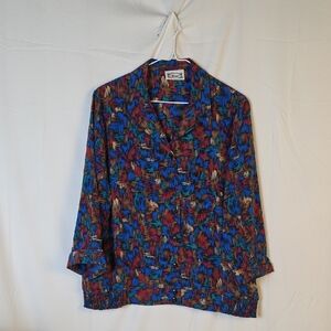 Vintage Frane Multicolor Abstract Button Up Shirt